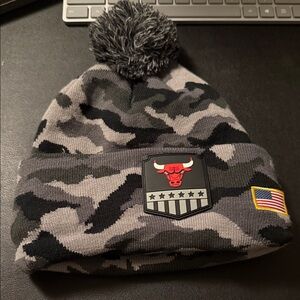 NBA Black and Gray Camouflage Beanie